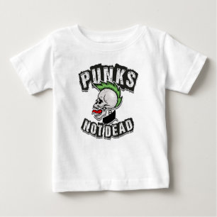 Punks Not Dead Skull Mohawk Punk Rock Rocker Baby T-Shirt