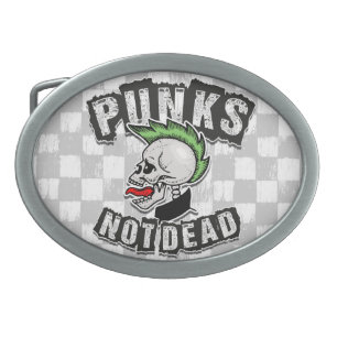 Punks Not Dead Skull Mohawk Punk Rock Rocker Belt Buckle