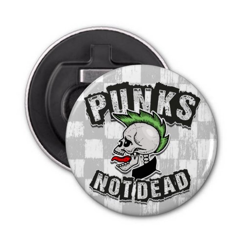 Punks Not Dead Skull Mohawk Punk Rock Rocker Bottle Opener