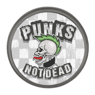 Punks Not Dead Skull Mohawk Punk Rock Rocker Gunmetal Finish Lapel Pin