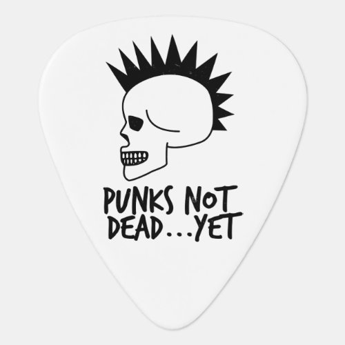 Punks Not DeadYet Skull White Guitar Pick