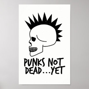 Punks Not Dead...Yet Skull White Poster