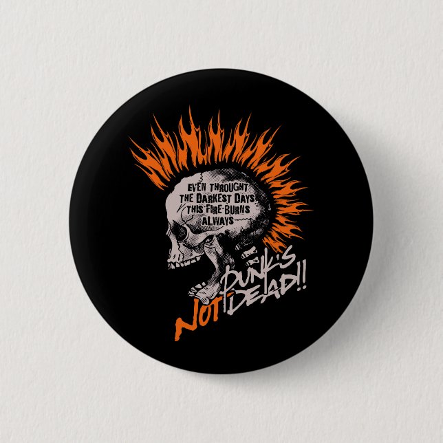 punks on fire button (Front)
