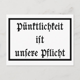 Pünktlichkeit ist unsere Pflicht Postcard