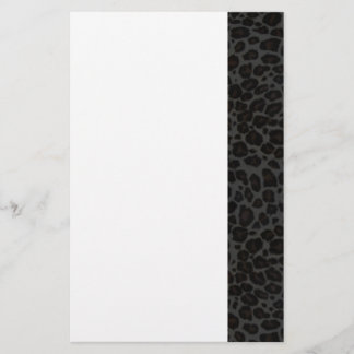 Punky Black Leopard Print Stationery