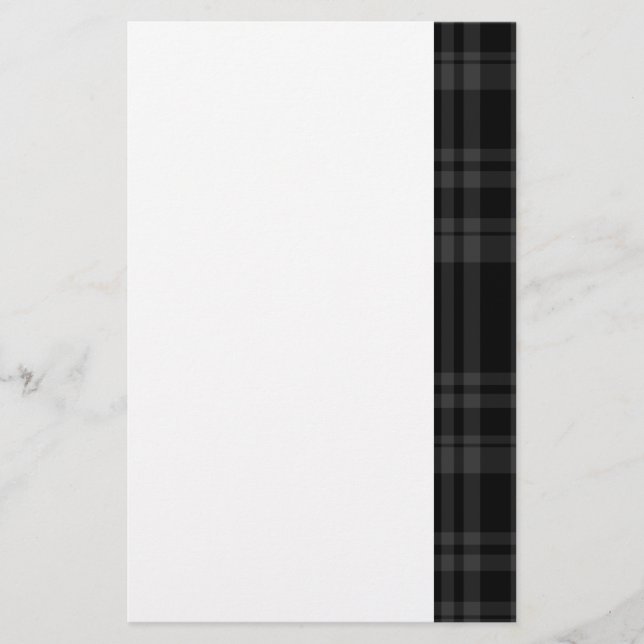 Punky Black Plaid Stationery (Front)