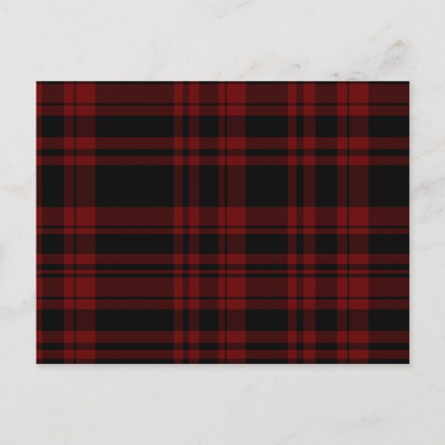 Punky Blood Red Plaid Postcard (Front)