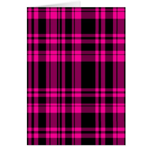Punky Hot Pink Plaid Cards (Front)