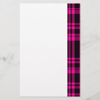 Punky Hot Pink Plaid Stationery