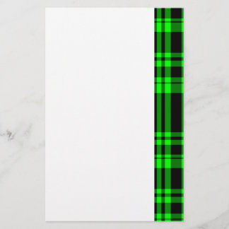 Punky Neon Green Plaid Stationery