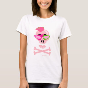 Punky New Wave Retro Shades Wearing Skull T-Shirt