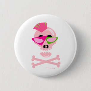 Punky New Wave Skull Button