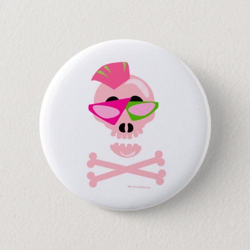 Punky New Wave Skull Button