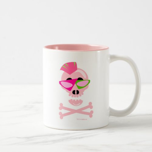 Punky New Wave Skull Two_Tone Coffee Mug
