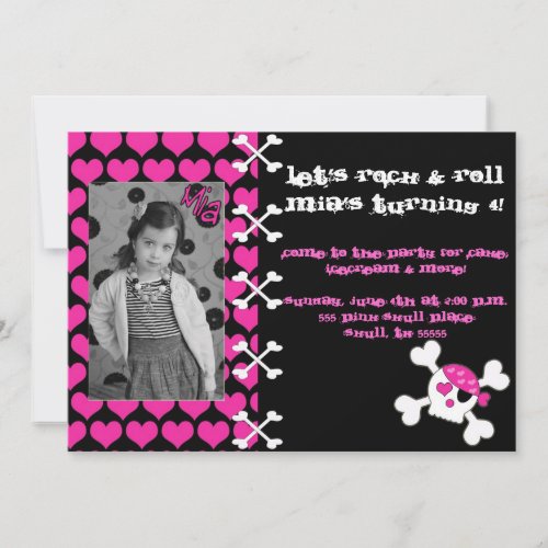 Punky Pinky Skull Invite