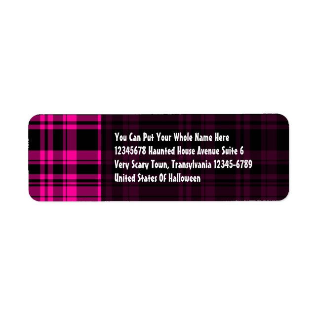 Punky Plaid Hot Pink Label (Front)