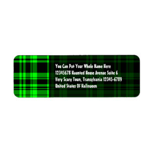 Punky Plaid Neon Green Label