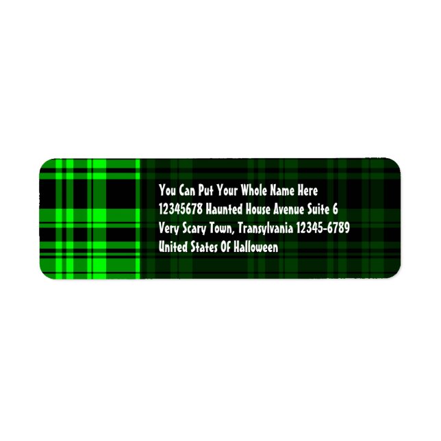 Punky Plaid Neon Green Label (Front)