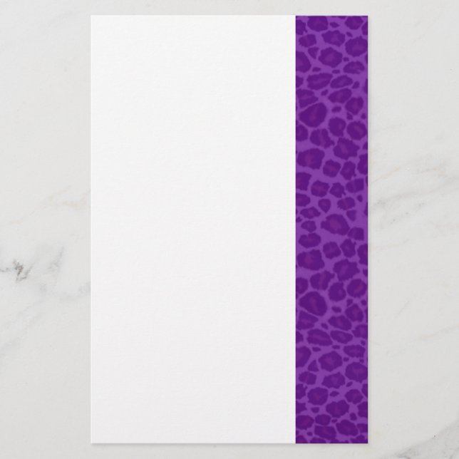 Punky Purple Leopard Print Stationery (Front)