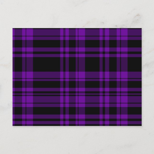 Punky Purple Plaid Postcard (Front)