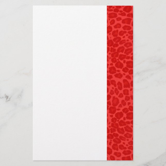 Punky Red Leopard Print Stationery (Front)