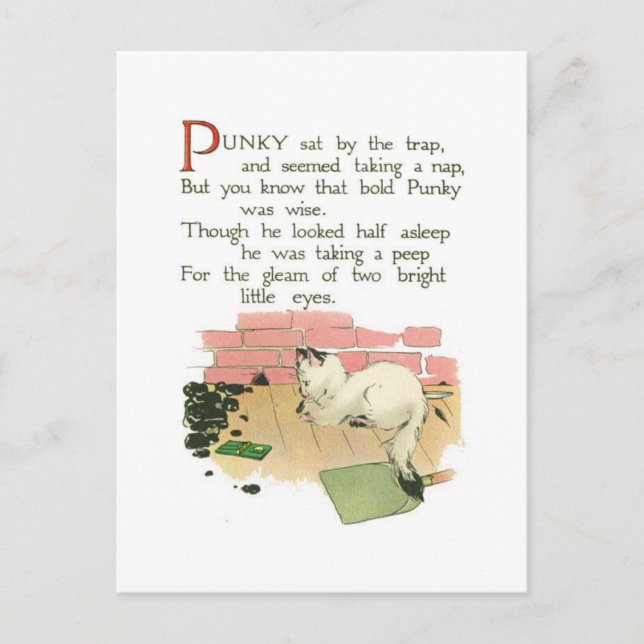 Punky sat by the trap postcard (Front)