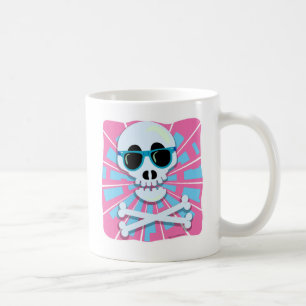 Punky Skull Eighties Shades Retro Vibes Coffee Mug