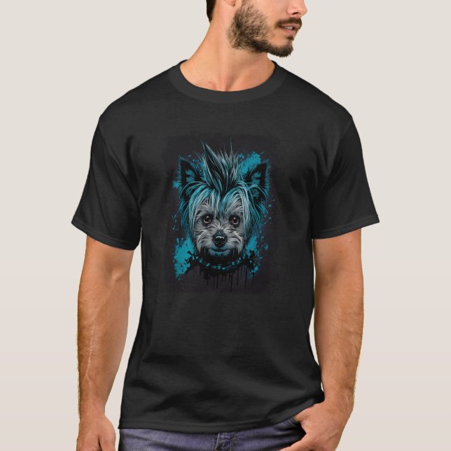 Punky Yorkshire Terrier T-Shirt (Front)