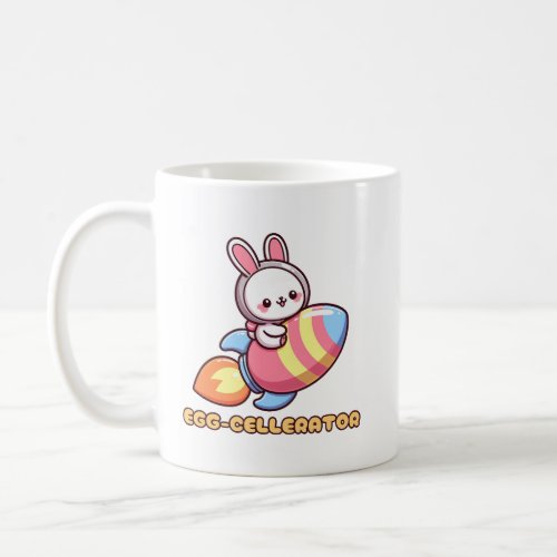 Punny Easter Egg Rocket Case _ Kawaii Bunny Coffee Mug