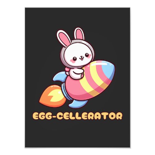 Punny Easter Egg Rocket Case _ Kawaii Bunny Photo Print