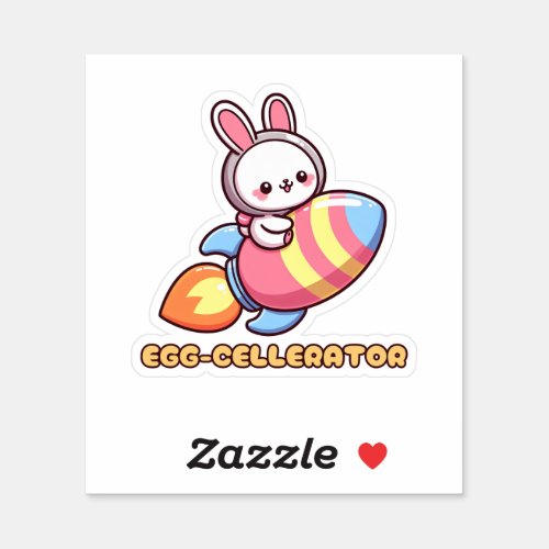 Punny Easter Egg Rocket Case _ Kawaii Bunny Sticker