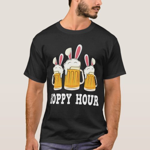 Punny Easter Happy Bunny Beer Drinking T_Shirt