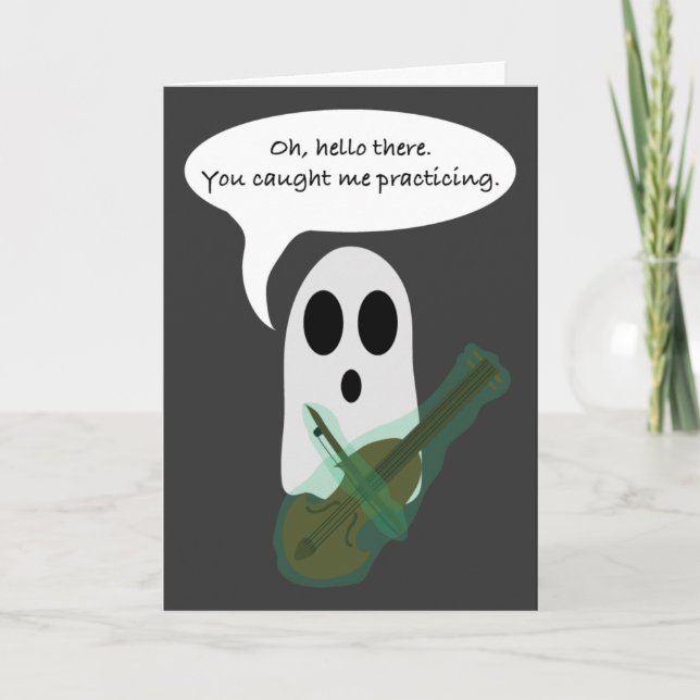 Punny Halloween Ghost Card (Front)