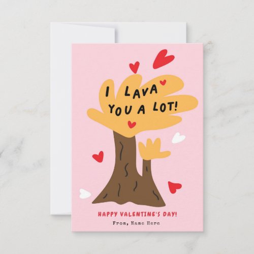 Punny Lava You Valentines Day Kids Classroom Card