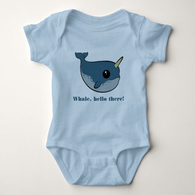 Punny Narwhal Baby Bodysuit (Front)