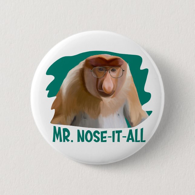 Punny Proboscis Monkey  Button (Front)