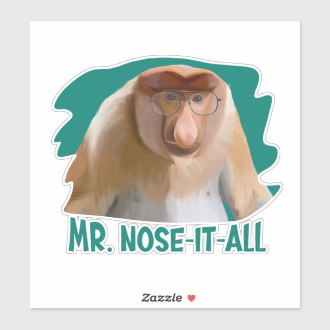 Punny Proboscis Monkey  Sticker (Sheet)