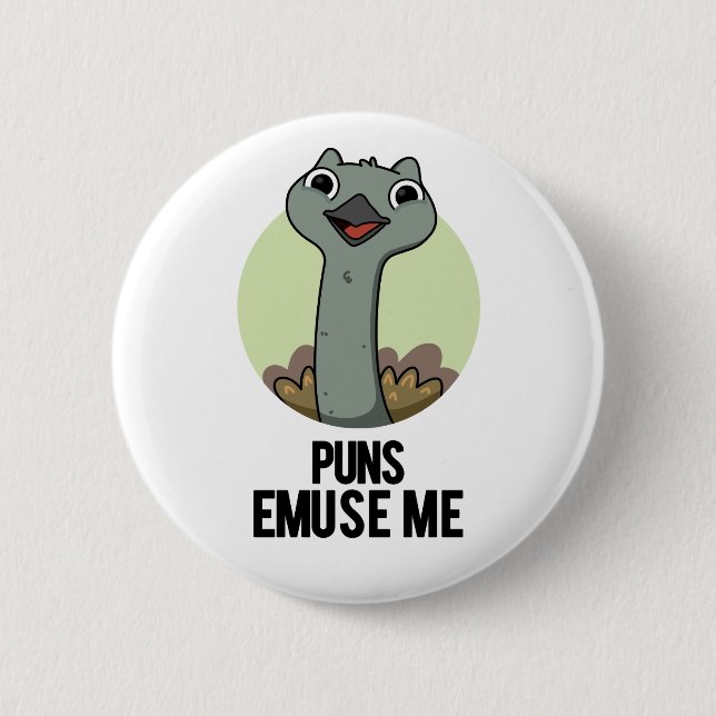 Puns Emuse Me Funny Emu Pun  Button (Front)