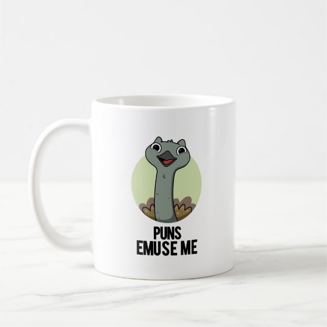 Puns Emuse Me Funny Emu Pun  Coffee Mug (Left)