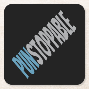 punstoppable love puns dad joke funny square paper coaster