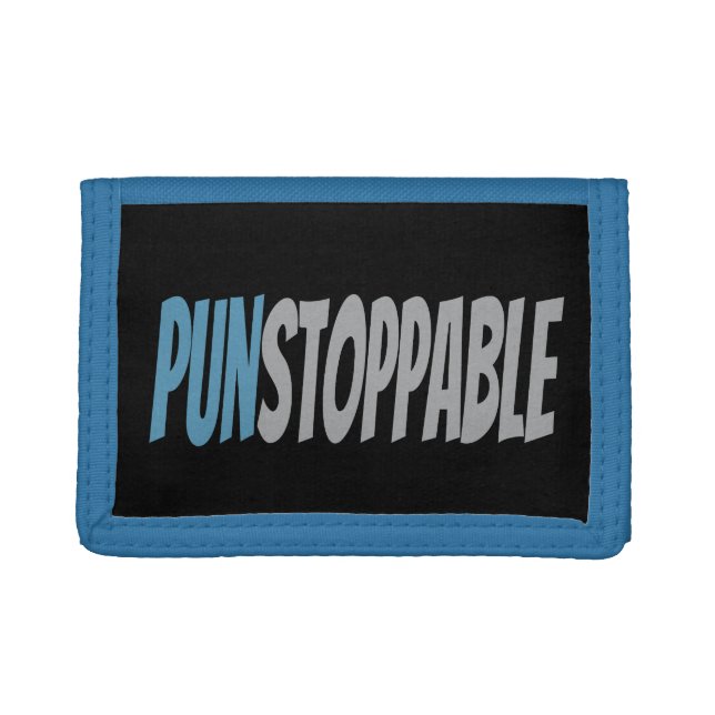punstoppable love puns dad joke funny trifold wallet (Front)