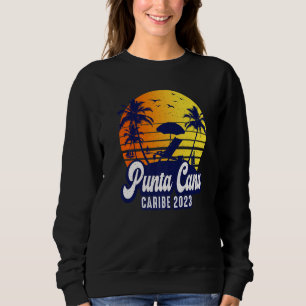 Punta Cana 2023 Dominican Sunset Beach Retro Premi Sweatshirt