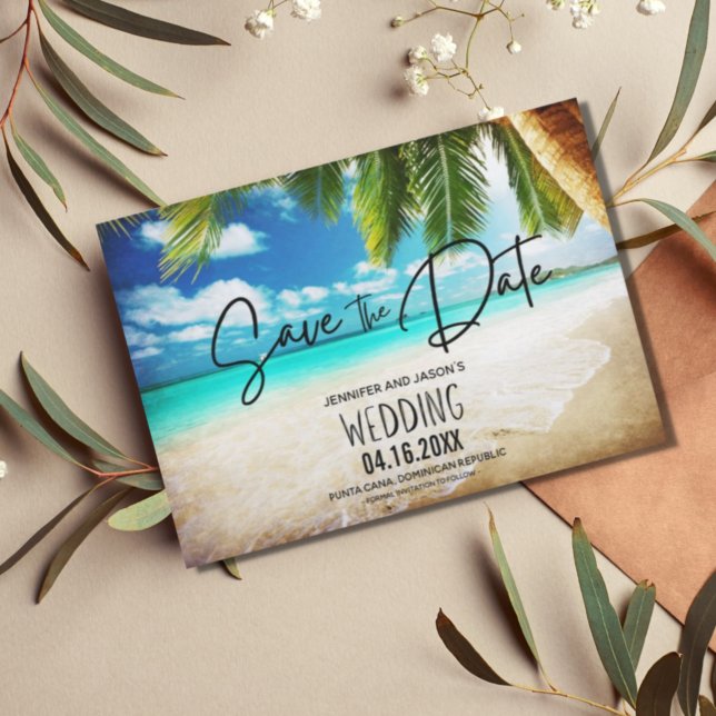 Punta Cana Beach Destination Wedding Photo Save The Date (Creator Uploaded)