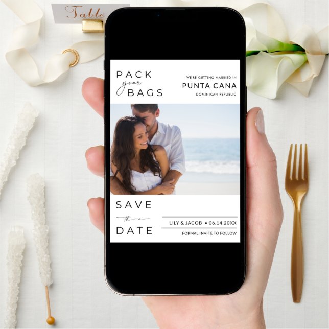 Punta Cana Beach Destination Wedding Save The Date (Front Digital)