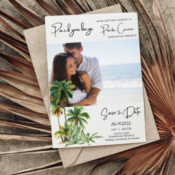 Punta Cana Beach Destination Wedding Save The Date by stylelily at Zazzle