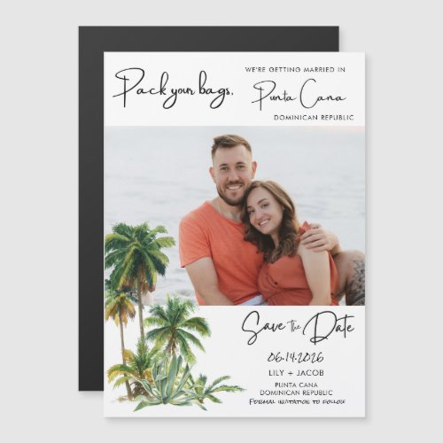 Punta Cana Beach Destination Wedding Save The Date Magnetic Invitation