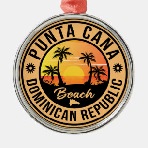 Punta Cana Dominican Beach Vintage Retro Metal Ornament