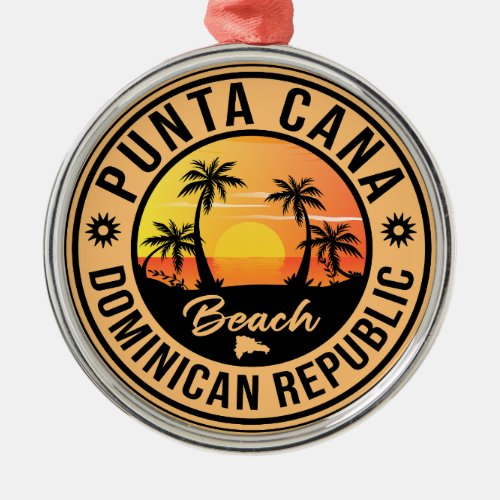 Punta Cana Dominican Beach Vintage Retro Metal Ornament