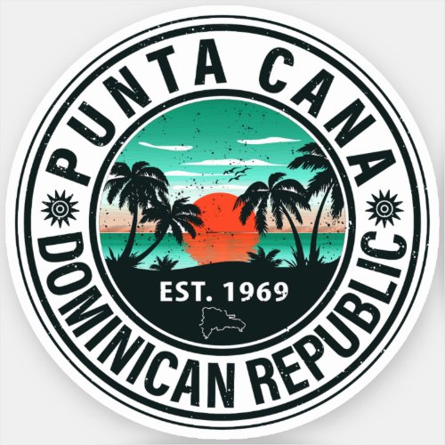 Punta Cana Dominican _ Family Vacation Vintage 60s Sticker
