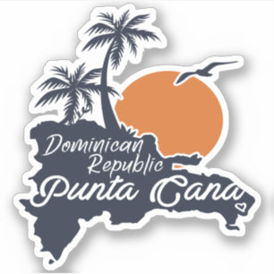Punta Cana Dominican - Family Vacation Vintage 60s Sticker